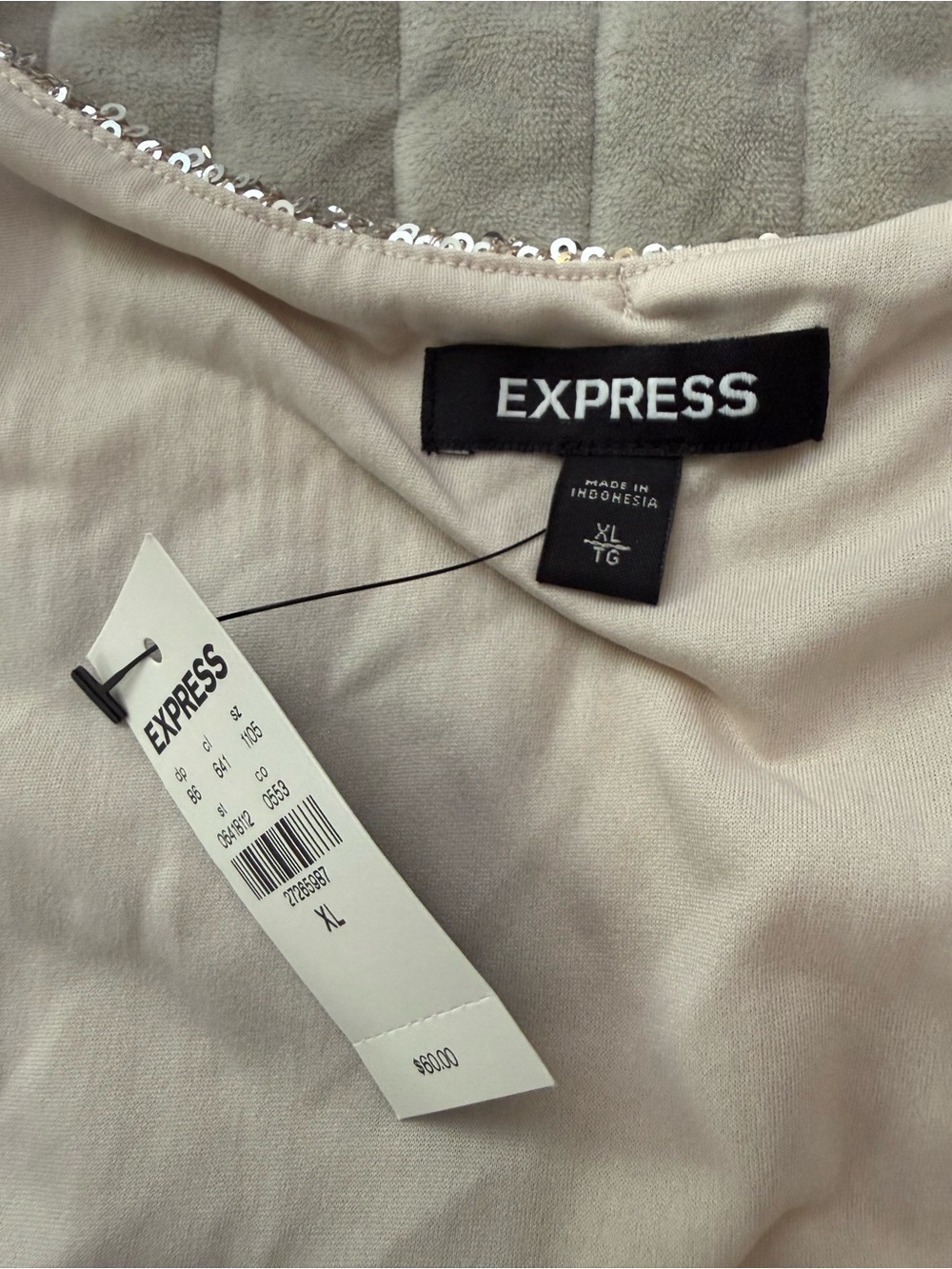 Express XL Champagne Sequin Cami Tank Top NWT Party Holiday Going Out - Picture 8 of 9
